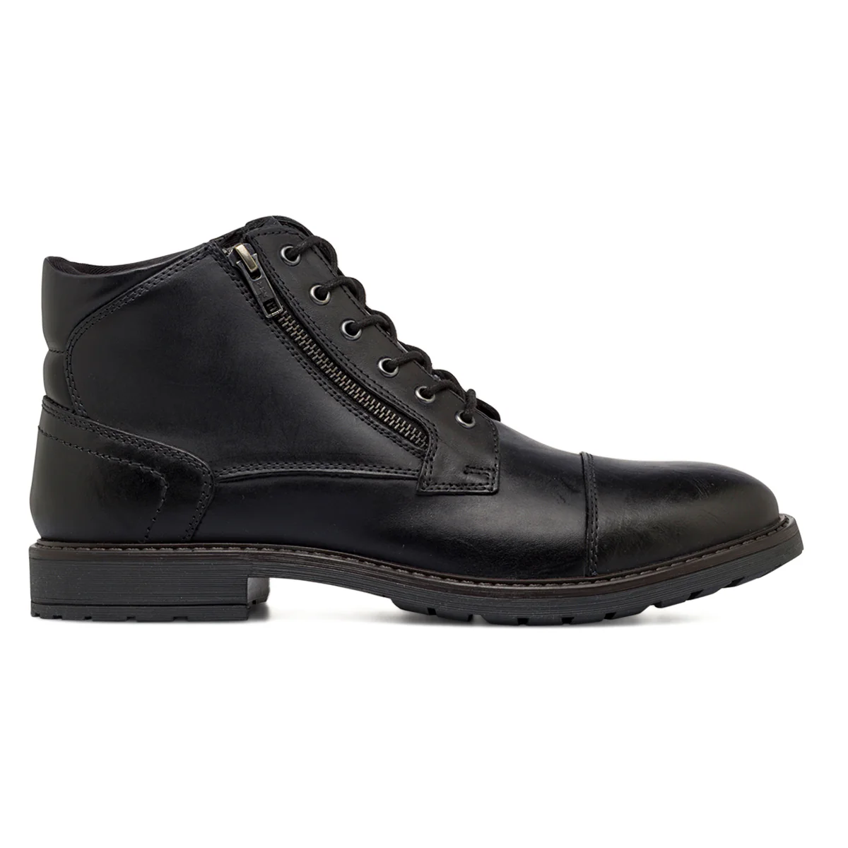 Botines de piel negros de hombre con cremallera La Cuoieria