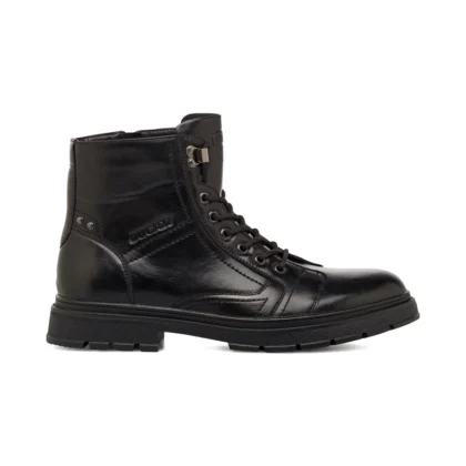 Anfíbios negros de hombre con cierre de cremallera lateral